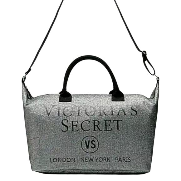Victoria’s Secret PINK Weekender silver glitter Duffle Bag - Picture 4 of 12